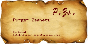 Purger Zsanett névjegykártya
